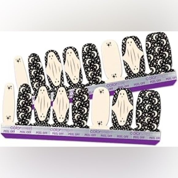 Color Street TOO GHOUL FOR YOU Ghost Glow In The Dark Halloween Moon Stars - Picture 8 of 10